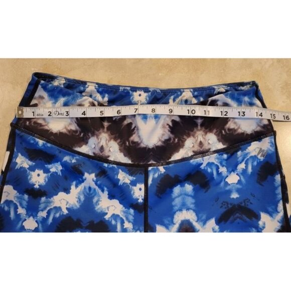 Nicole Miller New York Active Women's crop leggings blue tie dye Size Medium - Picture 8 of 10